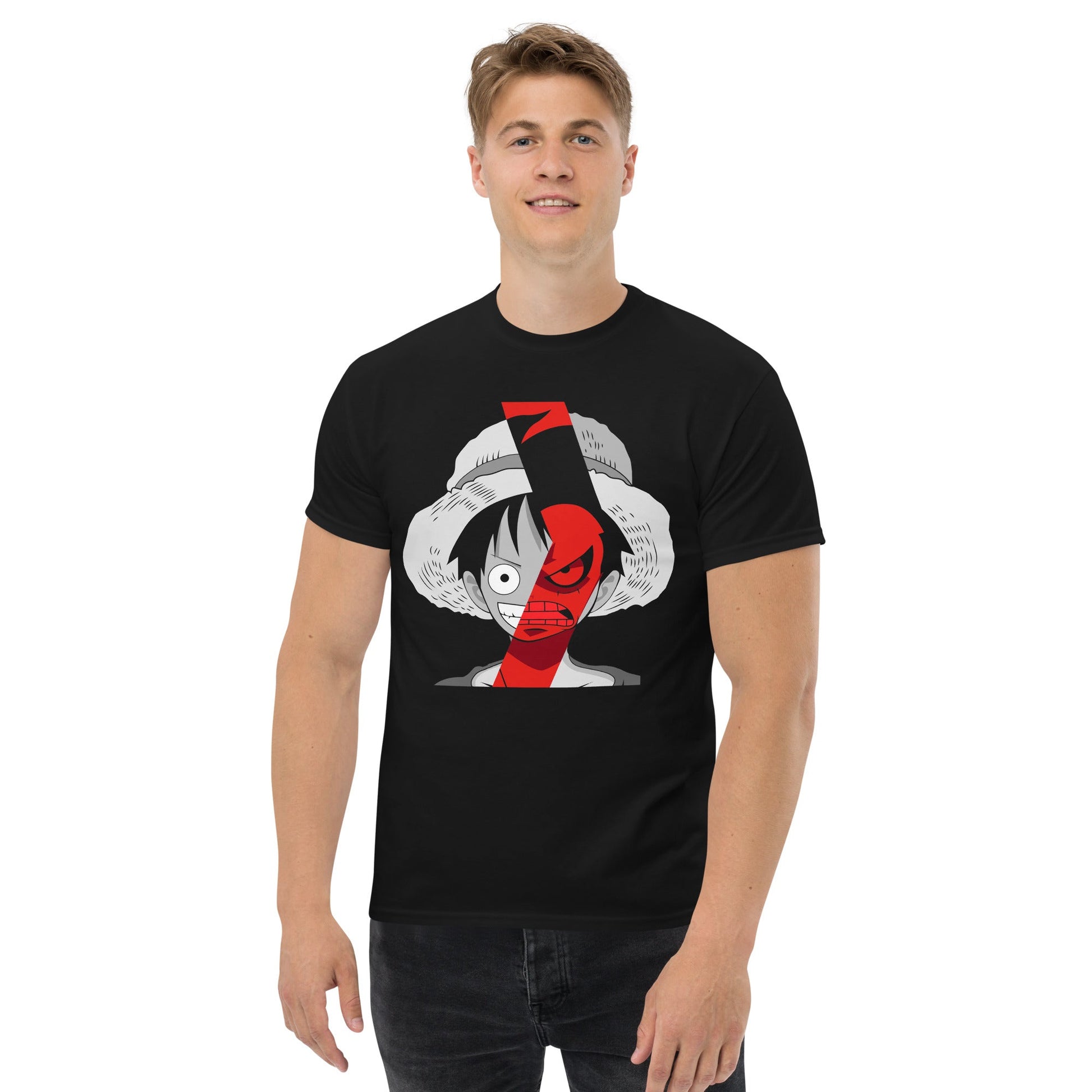 One Piece t-shirt mens classic tee Portgas D Ace round neck shirt cotton - Lusy Store LLC