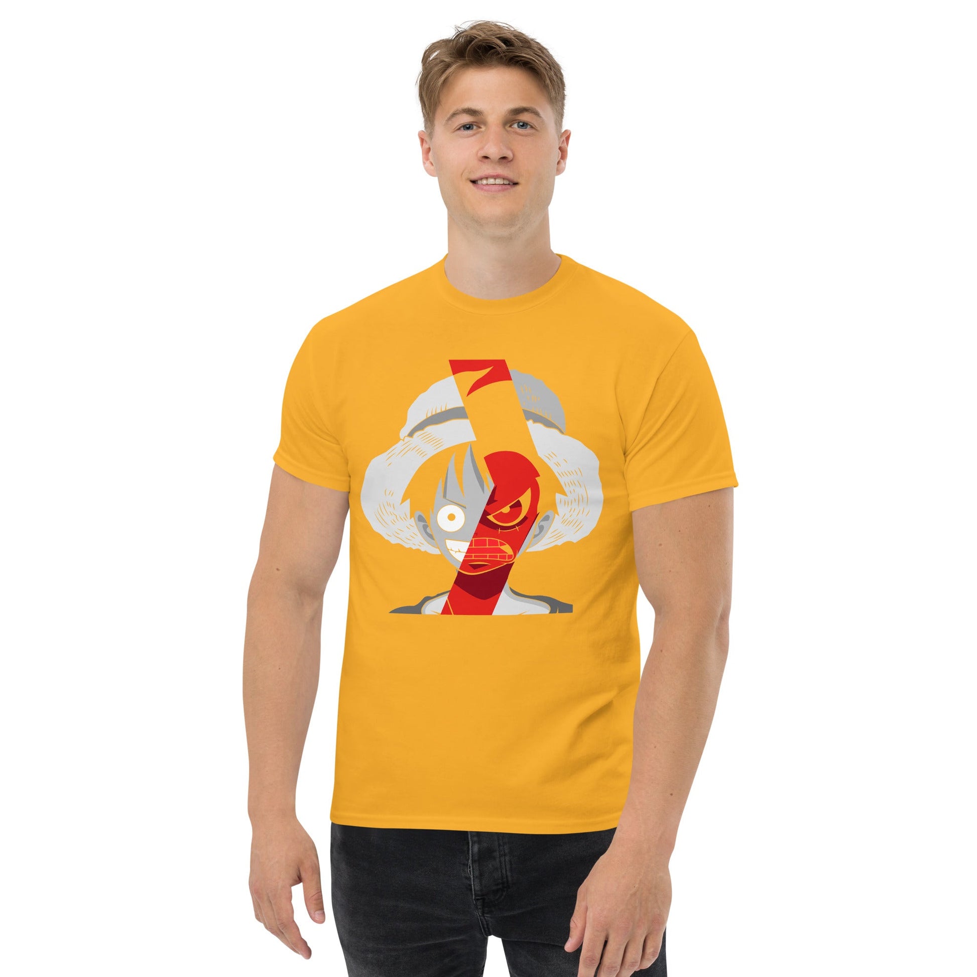 One Piece t-shirt mens classic tee Portgas D Ace round neck shirt cotton - Lusy Store LLC