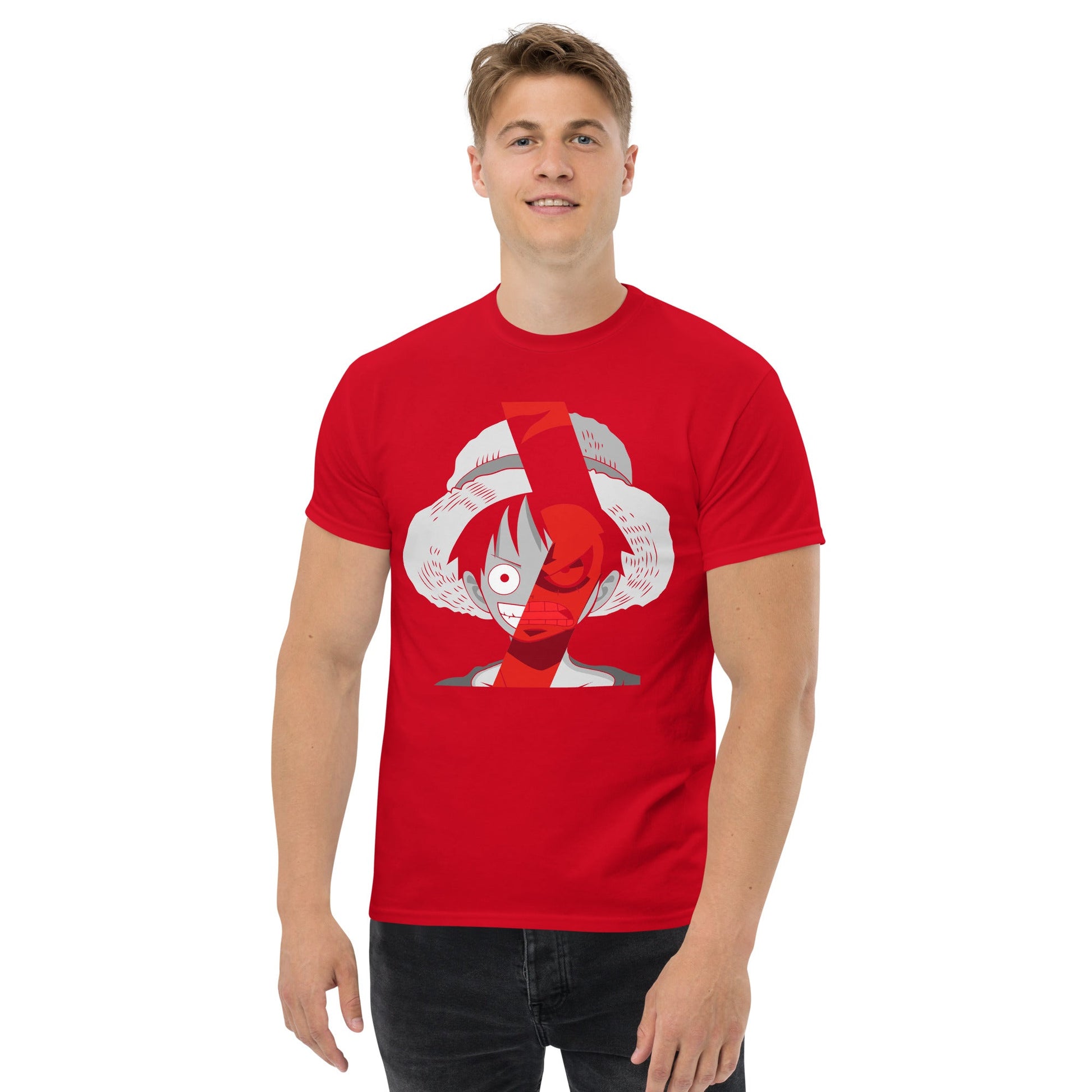 One Piece t-shirt mens classic tee Portgas D Ace round neck shirt cotton - Lusy Store LLC
