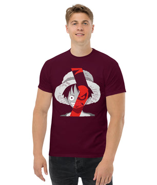 One Piece t-shirt mens classic tee Portgas D Ace round neck shirt cotton - Lusy Store LLC