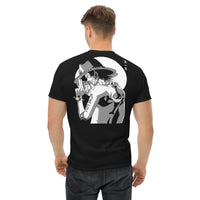 One Piece t-shirt mens classic tee Portgas D Ace round neck shirt cotton Black