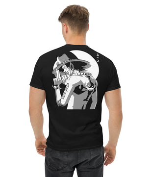 One Piece t-shirt mens classic tee Portgas D Ace round neck shirt cotton - Lusy Store LLC