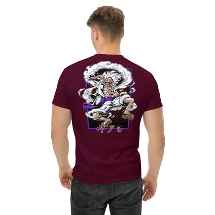 One Piece t-shirt mens classic tee round neck shirt cotton Maroon