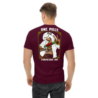 One Piece t-shirt mens classic tee Trafalgar Law cotton Maroon