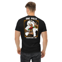 One Piece t-shirt mens classic tee Trafalgar Law cotton Black