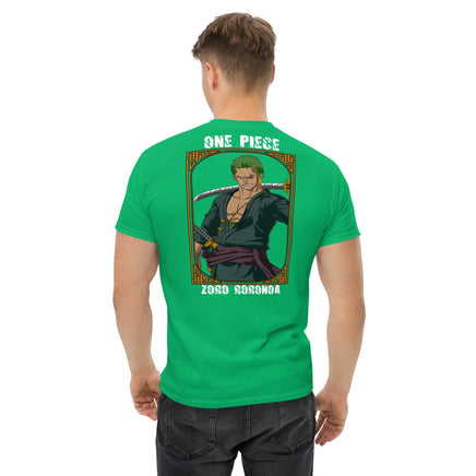 One Piece t-shirt mens classic tee Zoro Roronoa cotton Irish Green