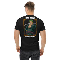 One Piece t-shirt mens classic tee Zoro Roronoa cotton Black