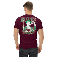 One Piece t-shirt mens classic tee Zoro Roronoa cotton comfortable Maroon