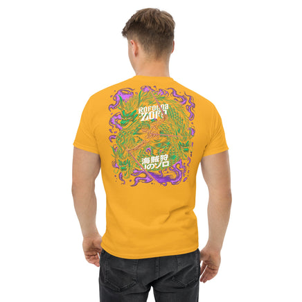 One Piece t-shirt mens classic tee Zoro Roronoa cotton smooth and airy Gold