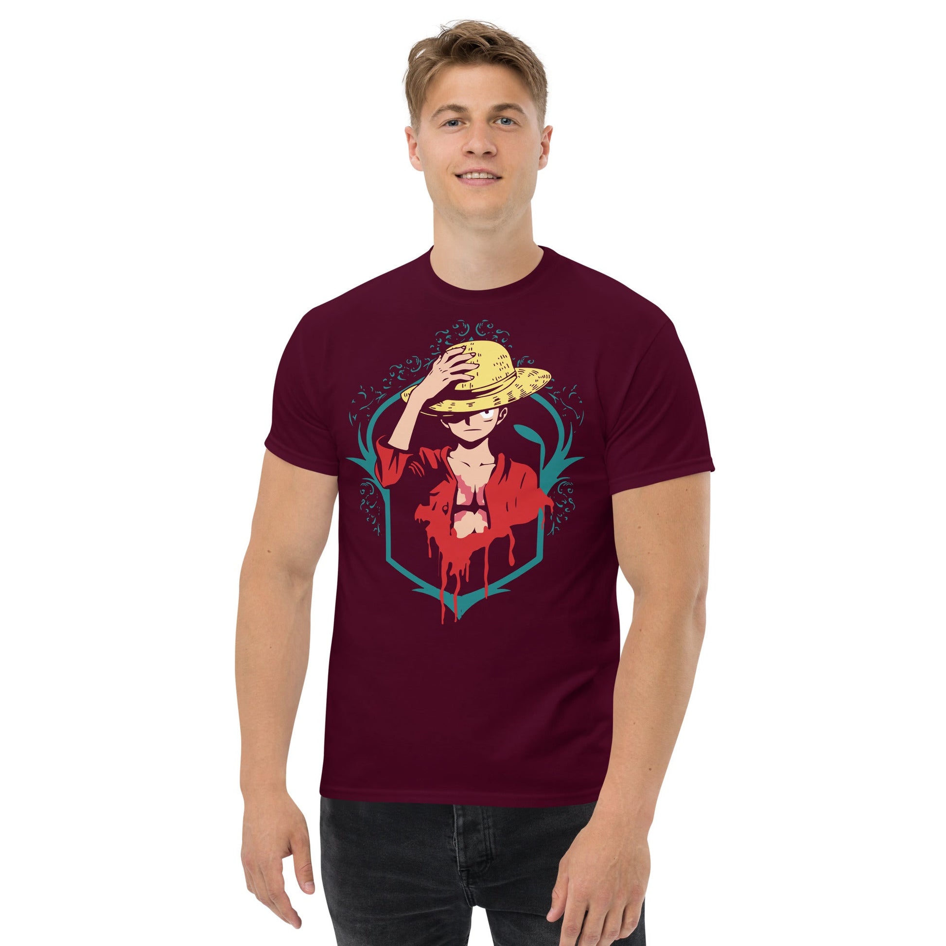 One Piece t-shirt mens classic tee Zoro Roronoa cotton soft t-shirt - Lusy Store LLC