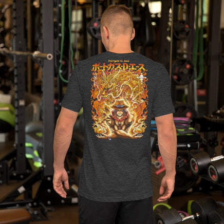 One Piece t-shirt Portgas D Ace unisex anime funny cartoon staple cotton Dark Grey Heather