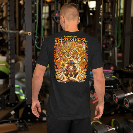 One Piece t-shirt Portgas D Ace unisex anime funny cartoon staple cotton Black Heather