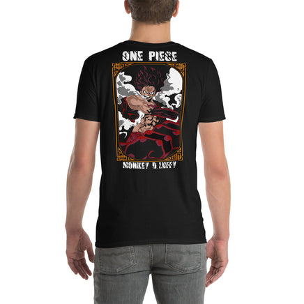 One Piece t-shirt short sleeve Monkey D Luffy cotton Black