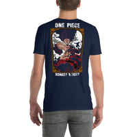 One Piece t-shirt short sleeve Monkey D Luffy cotton Navy