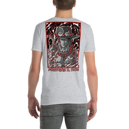 One Piece t-shirt short sleeve Portgas D Ace cotton comfortable Sport Grey