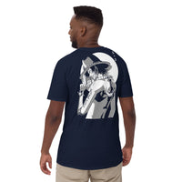 One Piece t-shirt short sleeve Portgas D Ace round neck shirt cotton Navy