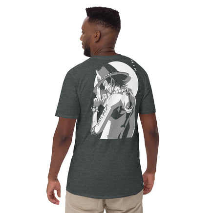 One Piece t-shirt short sleeve Portgas D Ace round neck shirt cotton Dark Heather