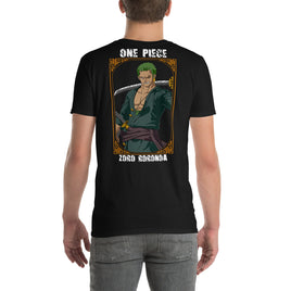 One Piece t-shirt short sleeve Zoro Roronoa cotton Black