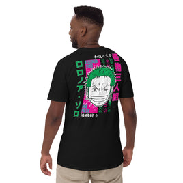 One Piece t-shirt short sleeve Zoro Roronoa cotton soft t-shirt Black