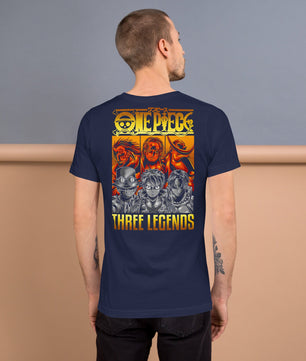 One Piece t-shirt Three Legends unisex anime funny cartoon staple cotton - Lusy Store LLC