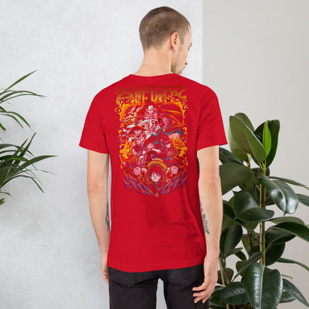 One Piece t-shirt unisex anime funny cartoon staple cotton comfortable Red