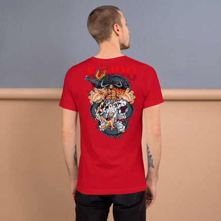 One Piece t-shirt unisex staple Kaido cotton comfortable Red