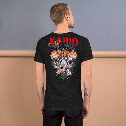 One Piece t-shirt unisex staple Kaido cotton comfortable Black Heather