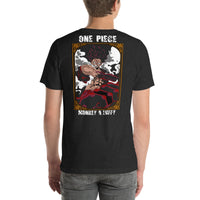 One Piece t-shirt unisex staple Monkey D Luffy cotton Black Heather