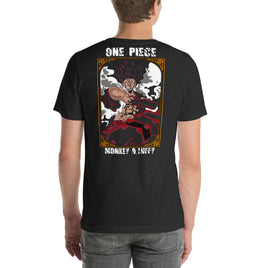 One Piece t-shirt unisex staple Monkey D Luffy cotton Black Heather