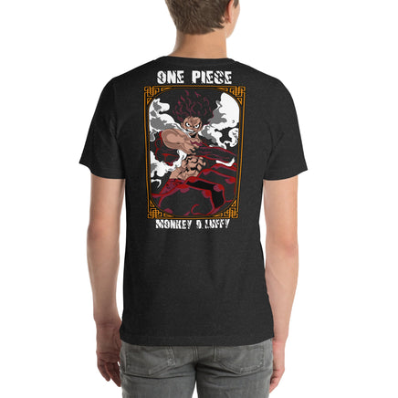 One Piece t-shirt unisex staple Monkey D Luffy cotton Black Heather