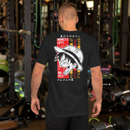 One Piece t-shirt unisex staple Monkey D Luffy cotton soft t-shirt Black Heather