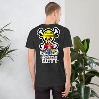 One Piece t-shirt unisex staple Monkey D Luffy round neck shirt cotton Dark Grey Heather