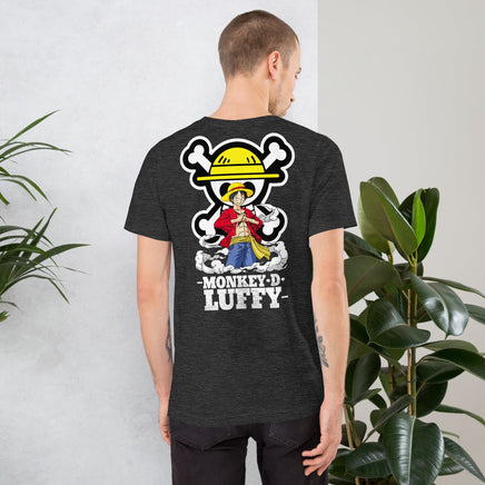 One Piece t-shirt unisex staple Monkey D Luffy round neck shirt cotton Dark Grey Heather