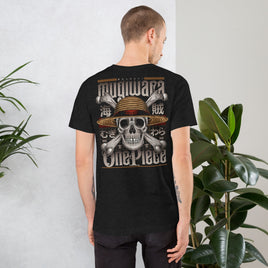 One Piece t-shirt unisex staple Mugiwara cotton smooth and airy Black Heather