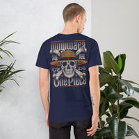 One Piece t-shirt unisex staple Mugiwara cotton smooth and airy Navy