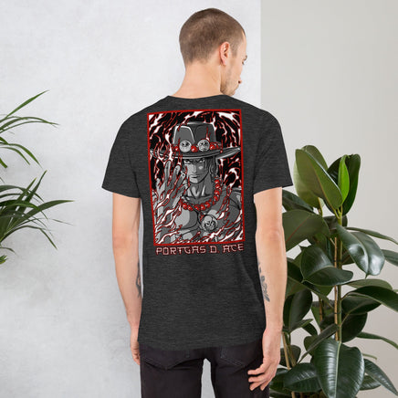 One Piece t-shirt unisex staple Portgas D Ace cotton comfortable Dark Grey Heather
