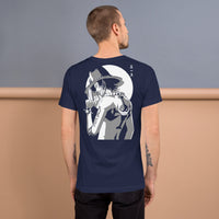 One Piece t-shirt unisex staple Portgas D Ace round neck shirt cotton Navy