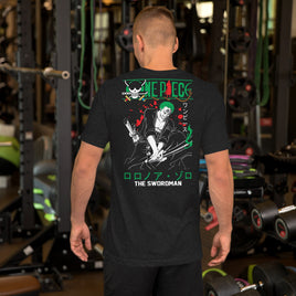 One Piece t-shirt unisex staple The Swordman round neck shirt cotton Black Heather
