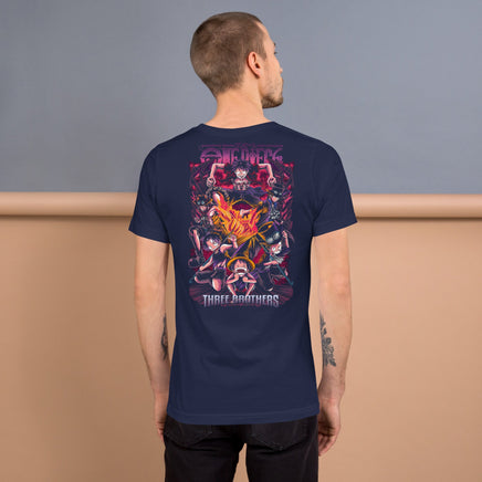 One Piece t-shirt unisex staple Three Brothers cotton comfortable Navy