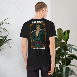 One Piece t-shirt unisex staple Zoro Roronoa cotton Black Heather
