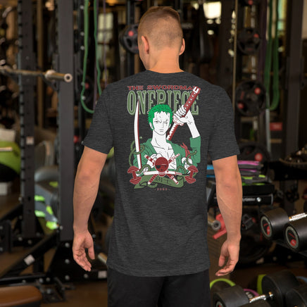 One Piece t-shirt unisex staple Zoro Roronoa cotton comfortable Dark Grey Heather