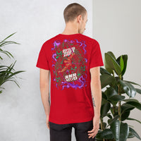 One Piece t-shirt unisex staple Zoro Roronoa cotton smooth and airy Red