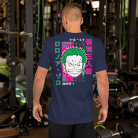 One Piece t-shirt unisex staple Zoro Roronoa cotton soft t-shirt Navy