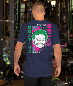 One Piece t-shirt unisex staple Zoro Roronoa cotton soft t-shirt - Lusy Store LLC