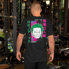 One Piece t-shirt unisex staple Zoro Roronoa cotton soft t-shirt Black Heather