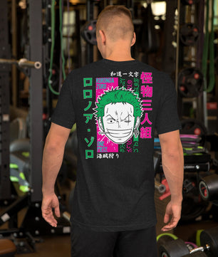 One Piece t-shirt unisex staple Zoro Roronoa cotton soft t-shirt - Lusy Store LLC