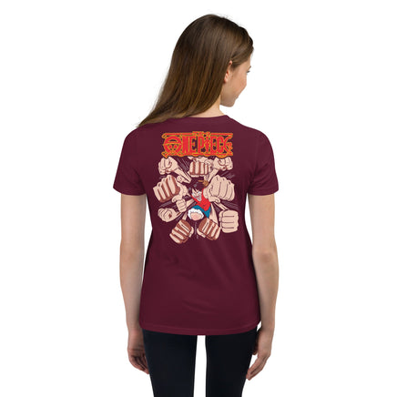 One Piece t-shirt youth cotton Maroon