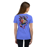 One Piece t-shirt youth cotton comfortable Heather Columbia Blue