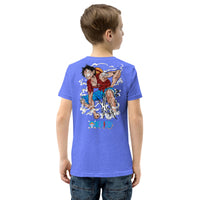 One Piece t-shirt youth cotton flattering for all Heather Columbia Blue