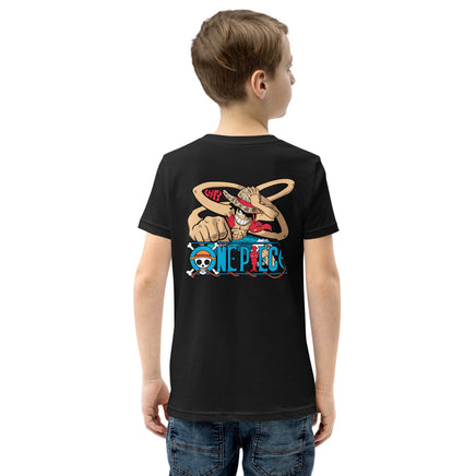 One Piece t-shirt youth cotton soft and lightweight Black